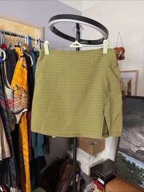 Urban Outfitters Yellow and Black Mini Plaid Skirt